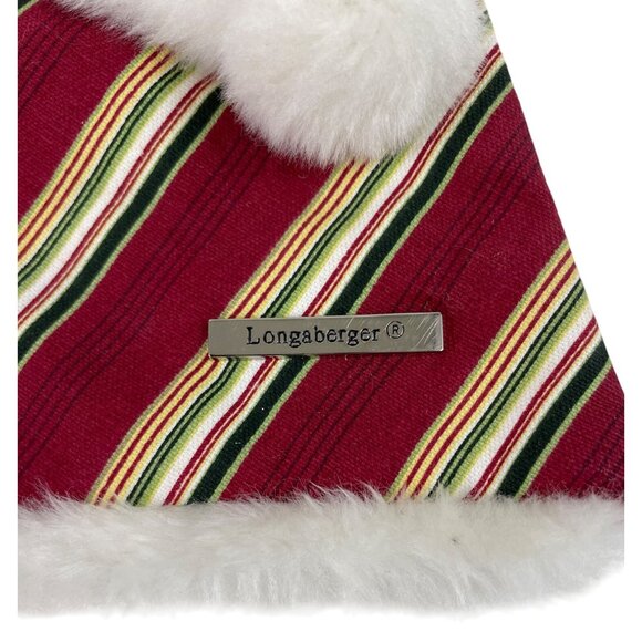 Longaberger Holiday Stripe Homestead Crossbody Purse Faux Fur - Picture 4 of 12